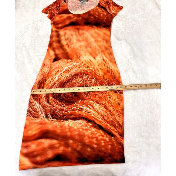 APRIORI/Escada group Orange Volcano Lava Print Short Sleeves Midi Dress Sz 8 - Picture 11 of 11